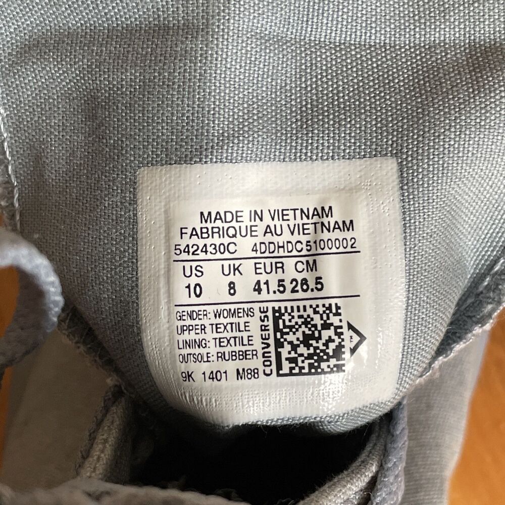 Converse Chuck Taylor All Star SIZE 10 Hidden Wedge Gray Crayon Bottom - Picture 9 of 13